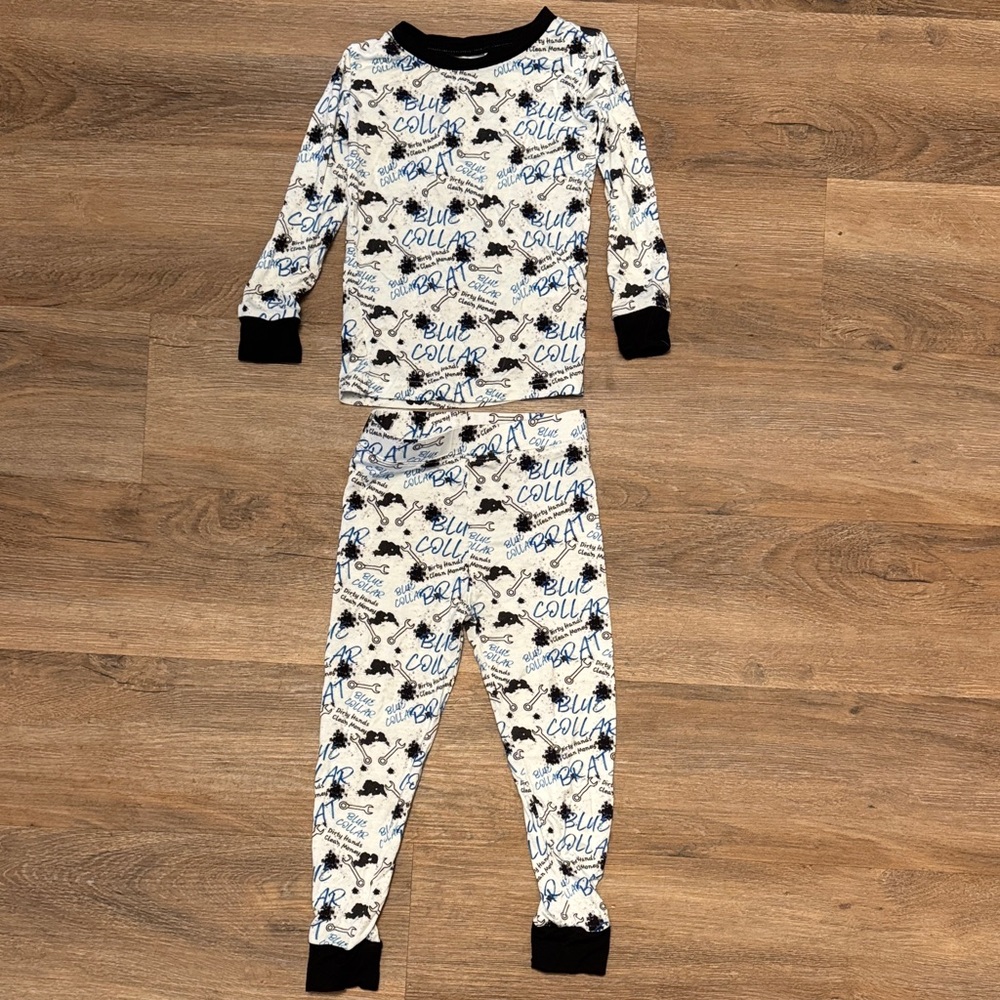 Bamboo Pajama Set with Black Trim size 2-3 years old